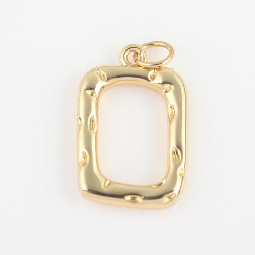 Brass Jewelry Pendants, Rectangle, gold color plated, DIY 