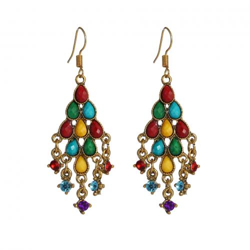 Resin Zinc Alloy Earring, with Resin, plated, fashion jewelry & for woman 