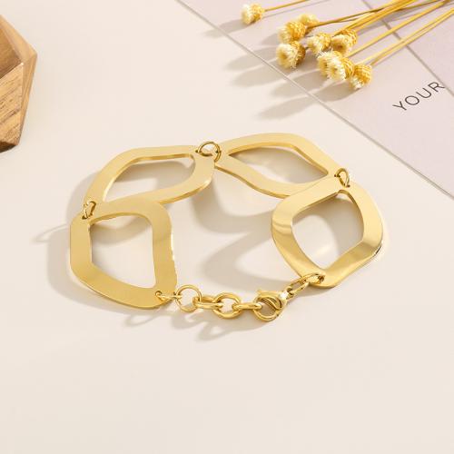 Stainless Steel Chain Bracelets, 304 Stainless Steel, plated, fashion jewelry & for woman, golden 
