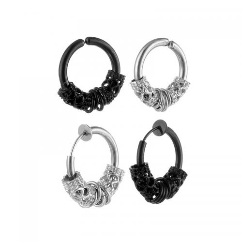 Stainless Steel Clip Earrings, 316L Stainless Steel, plated, Unisex 