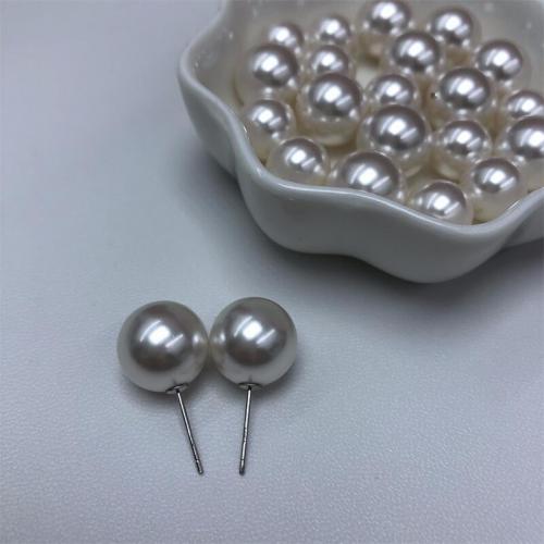 Crystal Jewelry Earring, Crystal Pearl, Round, fashion jewelry & for woman, white 