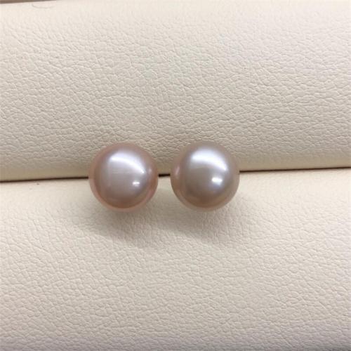 Freshwater Pearl Stud Earring, Flat Round, fashion jewelry & for woman 