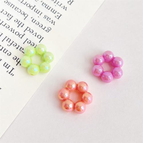 Perles acryliques plaquée, Acrylique, fleur, Placage UV, DIY, plus de couleurs à choisir, 16.5mm Vendu par sac