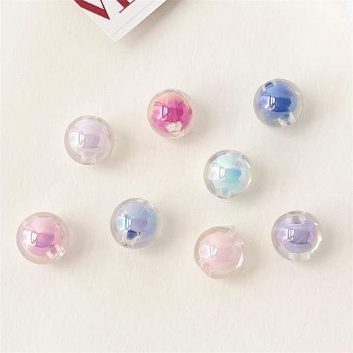 collier en perle acrylique , Rond, Placage UV, DIY, plus de couleurs à choisir, 11mm Vendu par sac