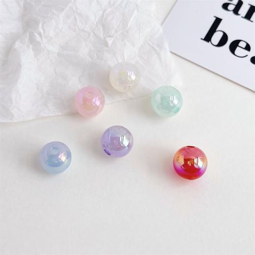 Perles acryliques plaquée, Acrylique, Rond, Placage UV, DIY, plus de couleurs à choisir, 10mm Vendu par sac
