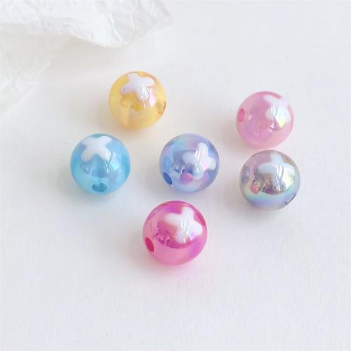 Perles acryliques plaquée, Acrylique, Rond, Placage UV, DIY, plus de couleurs à choisir, 16mm Vendu par sac