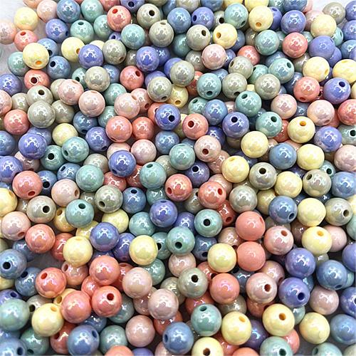 Plating Acrylic Beads, Plastic, Round, DIY 8mm, Approx 