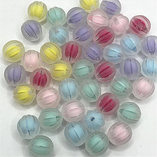 collier en perle acrylique , Citrouille, DIY & givré, plus de couleurs à choisir, 11mm, Environ Vendu par sac