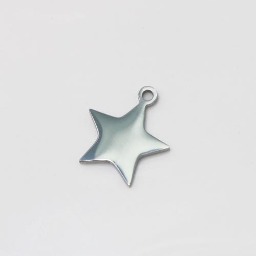 Acier inoxydable Pendentif étoile, Acier inoxydable 304, poli, DIY, couleur originale Vendu par PC
