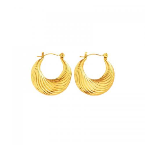 Titan Stahl Ohrringe, Titanstahl, goldfarben plattiert, Modeschmuck & unisex, verkauft von Paar