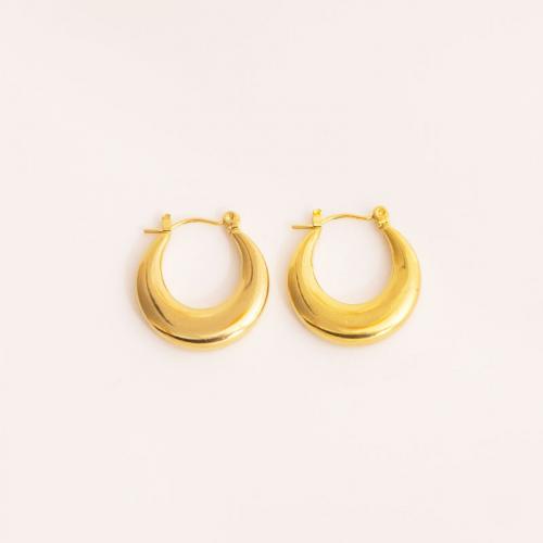 Titan Stahl Ohrringe, Titanstahl, goldfarben plattiert, Modeschmuck & für Frau, verkauft von Paar