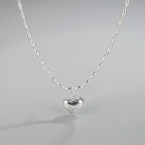 Sterling Silver Jewelry Necklace, 925 Sterling Silver, with 2.36inch extender chain, fashion jewelry & for woman Approx 15.74 Inch 
