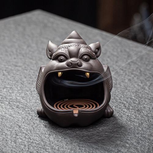 Purple Clay Incense Burner, handmade, for home and office & durable [