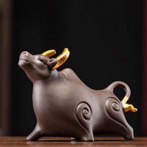Tea Pet Decoration, Purple Clay, handmade, for home and office 