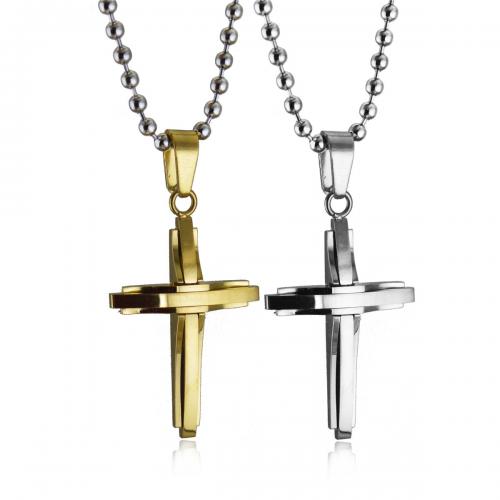 Titanium Steel Pendants, Cross, Vacuum Ion Plating, fashion jewelry & Unisex 