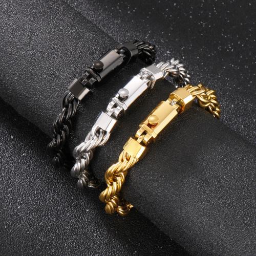 Stainless Steel Chain Bracelets, 316L Stainless Steel, fashion jewelry & Unisex 10mm Approx 9.06 Inch 