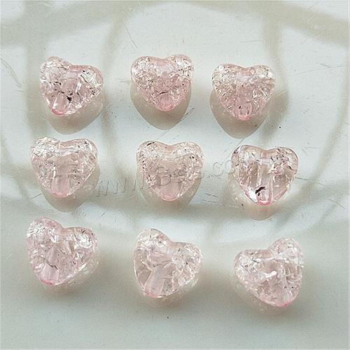 Perles se fissurer acryliques, Acrylique, coeur, DIY, plus de couleurs à choisir, 10mm Environ 1.5mm, Environ Vendu par sac