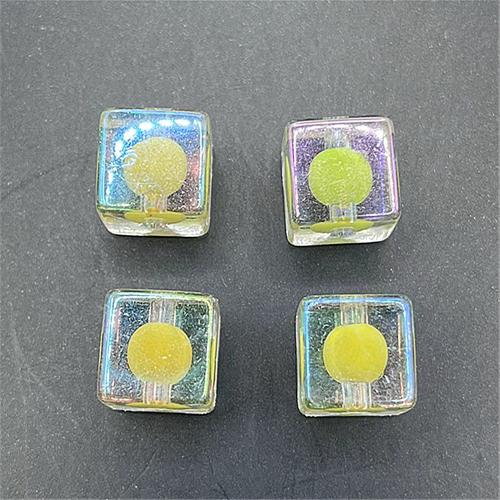 collier en perle acrylique , cube, DIY, plus de couleurs à choisir, 12mm Environ 3mm, Environ Vendu par sac