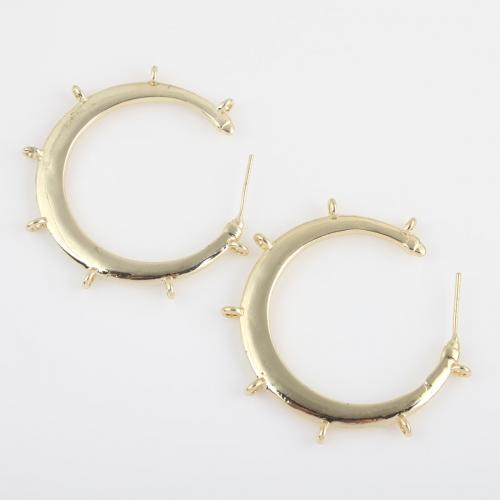Brass Earring Stud Component, plated, DIY 