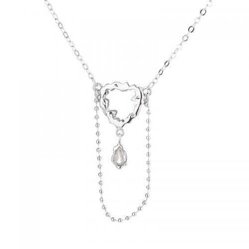 Ожерелье ручной латунные, Латунь, с Акрил, с 5cm наполнитель цепи, Сердце, ювелирные изделия моды & Женский, длина:Приблизительно 40 см, продается PC