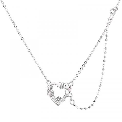 Ожерелье ручной латунные, Латунь, с Акрил, с 5cm наполнитель цепи, Сердце, ювелирные изделия моды & Женский, длина:Приблизительно 40 см, продается PC
