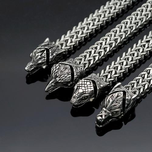 Stainless Steel Chain Bracelets, 304 Stainless Steel, plated & for man, original color Approx 22.5 cm 