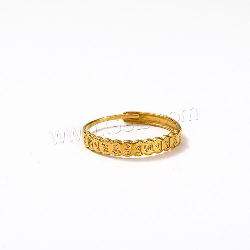 Titanium Steel Finger Ring, Vacuum Ion Plating, for woman, golden 