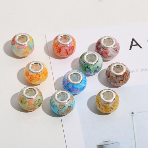 Moda lampwork bolas Europea, Cristal de murano, Bricolaje, más colores para la opción, 14x11mm, 100PCs/Bolsa, Vendido por Bolsa[