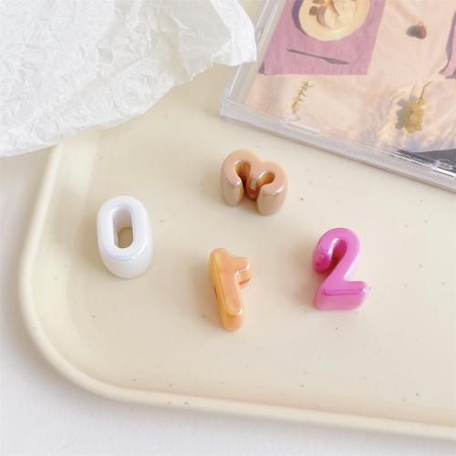 Acryl Zahlen Perlen, UV plattiert, DIY, keine, 25mm, 200PCs/Tasche, verkauft von Tasche