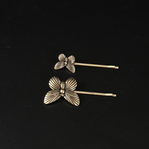 Hair Slide, Zinc Alloy, antique brass color plated & for woman 