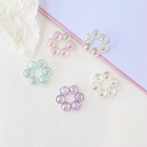 Perles acryliques plaquée, Acrylique, fleur, Placage UV, DIY & creux, plus de couleurs à choisir, 22.5mm Vendu par sac