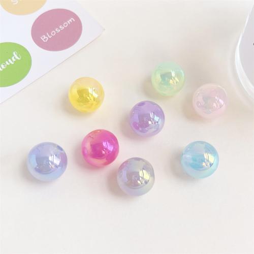 Perles acryliques plaquée, Acrylique, Rond, Placage UV, DIY, plus de couleurs à choisir, 16mm Vendu par sac