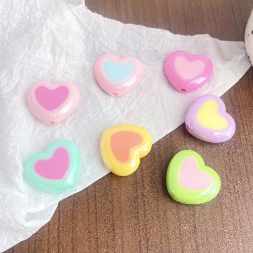 Zweifarbige Acryl Perlen, Herz, UV plattiert, DIY, keine, 26mm, 50PCs/Tasche, verkauft von Tasche