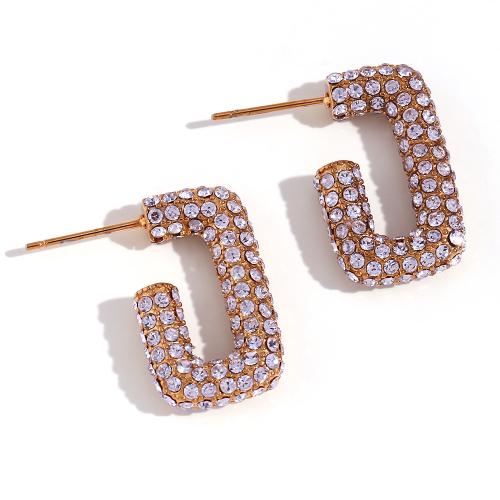 Stainless Steel Cubic Zirconia Stud Earring, 316L Stainless Steel, fashion jewelry & micro pave cubic zirconia & for woman 