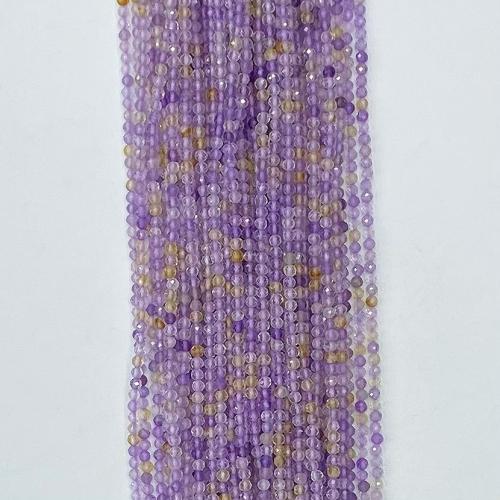 Natural Ametrine Beads, Round, DIY & faceted, mixed colors Approx 38 cm 