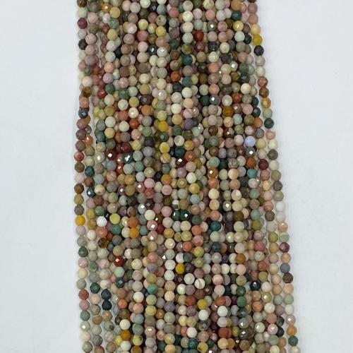 Perles agates, Alexa agate, Rond, DIY & normes différentes pour le choix & facettes, couleurs mélangées Environ 38-39 cm, Vendu par brin