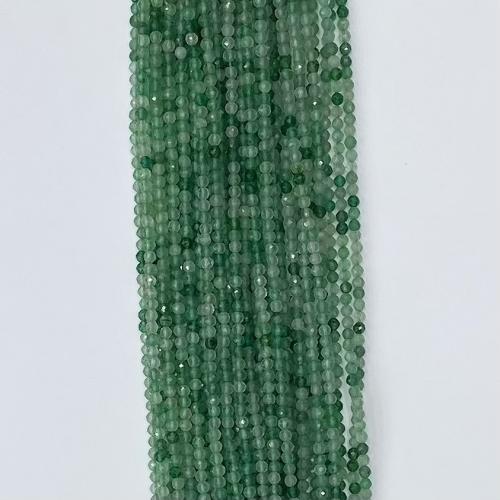 Сочетание цвета кварц бусы, Клубника Кварцевые, Круглая, DIY & разный размер для выбора & граненый, зеленый, длина:Приблизительно 38-39 см, продается Strand