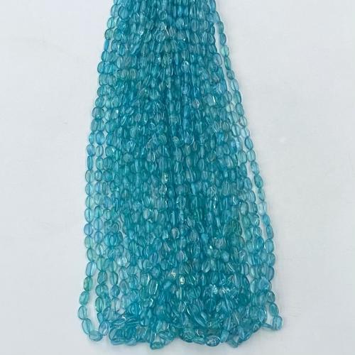 Apatit Perlen, Apatite, Klumpen, DIY, hellblau, Length about 3.5-6mm, Länge:ca. 40-41 cm, verkauft von Strang