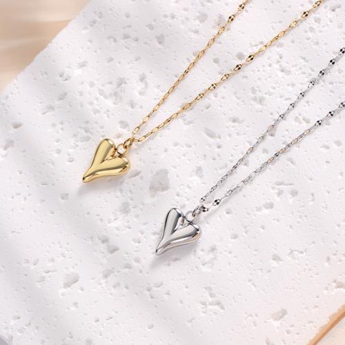 Stainless Steel Jewelry Necklace, 316L Stainless Steel, with 5cm extender chain, Heart, Vacuum Ion Plating, fashion jewelry & for woman nickel, lead & cadmium free Approx 38 cm 