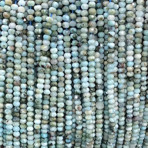 Single Gemstone Beads, Larimar, Abacus, DIY & faceted, light blue Approx 38-39 cm 
