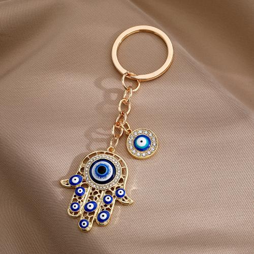 Evil Eye Key Chain, Zinc Alloy, enamel & with rhinestone 