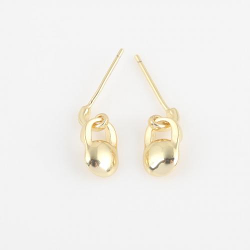 Messing Ohrring Tropfen Komponente, goldfarben plattiert, für Frau, 23x6.2x6.1mm, verkauft von Paar