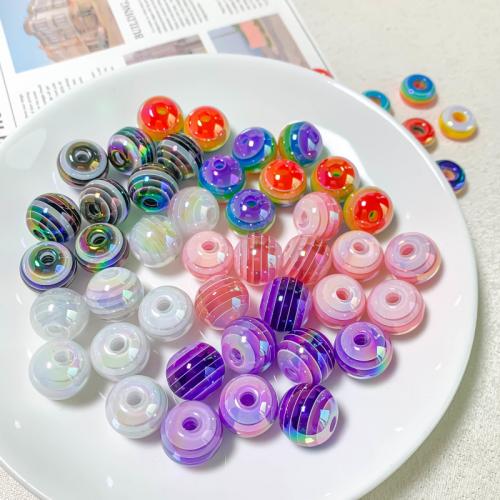 Plating Acrylic Beads, Round, DIY 14mm, Approx 
