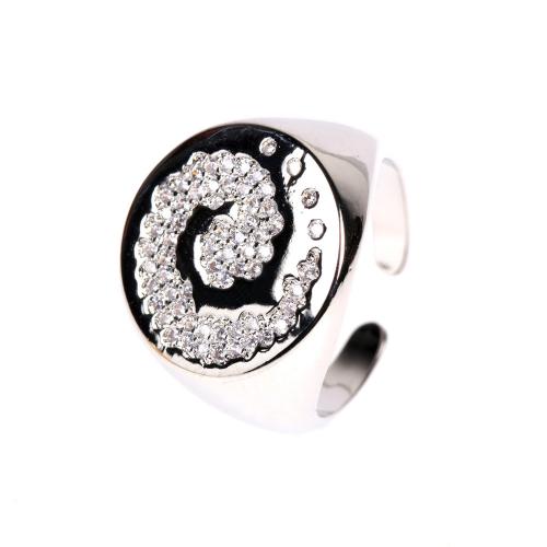 Cubic Zirconia Micro Pave Brass Finger Ring, plated, fashion jewelry & micro pave cubic zirconia & for woman Minimum inner mm 