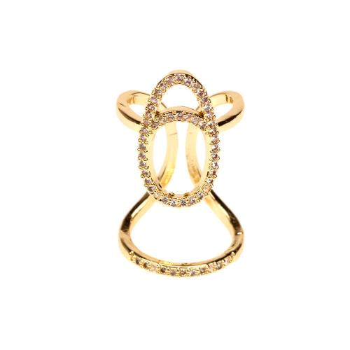 Cubic Zirconia Micro Pave Brass Finger Ring, plated, fashion jewelry & micro pave cubic zirconia & for woman & hollow 