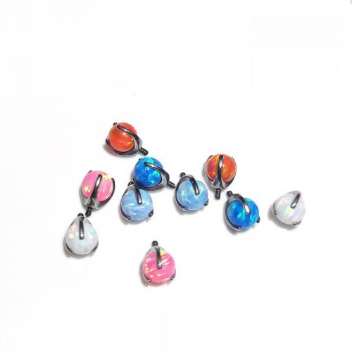 Edelstahl Lippenring, Titan Legierung, mit Opal, unisex & verschiedene Größen vorhanden, keine, 5PCs/Tasche, verkauft von Tasche