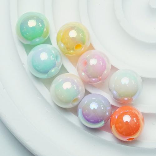 Perles acryliques plaquée, Acrylique, Rond, Placage UV, DIY & normes différentes pour le choix, plus de couleurs à choisir Vendu par sac