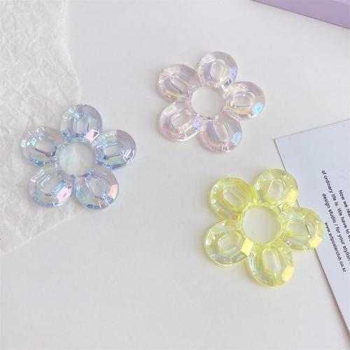 Plating Acrylic Beads, Flower, UV plating, DIY 46mm 