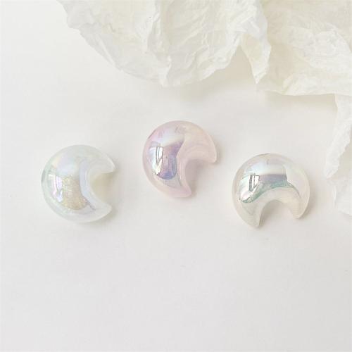 Perles acryliques plaquée, Acrylique, lune, Placage UV, DIY, plus de couleurs à choisir, 22.5mm Vendu par sac