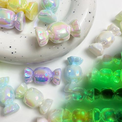 Perles acryliques plaquée, Acrylique, bonbon, Placage UV, DIY, plus de couleurs à choisir Vendu par sac